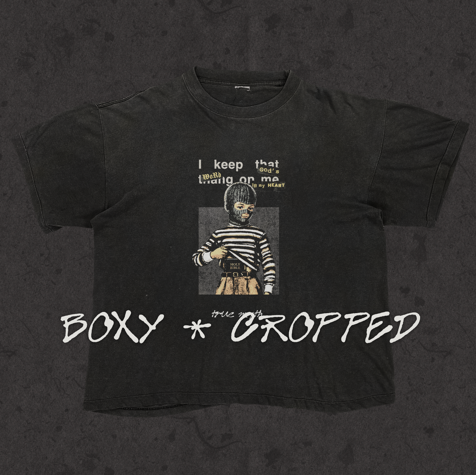 Boxy Cropped 2.0 | Concealed Carry | Faded Black