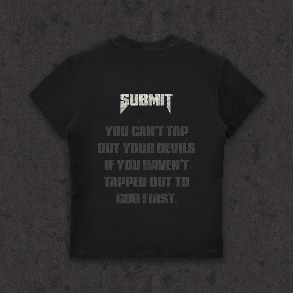 Ultra Slim Fit Body Con T-Shirt | Submit-Victory Is Surrender back