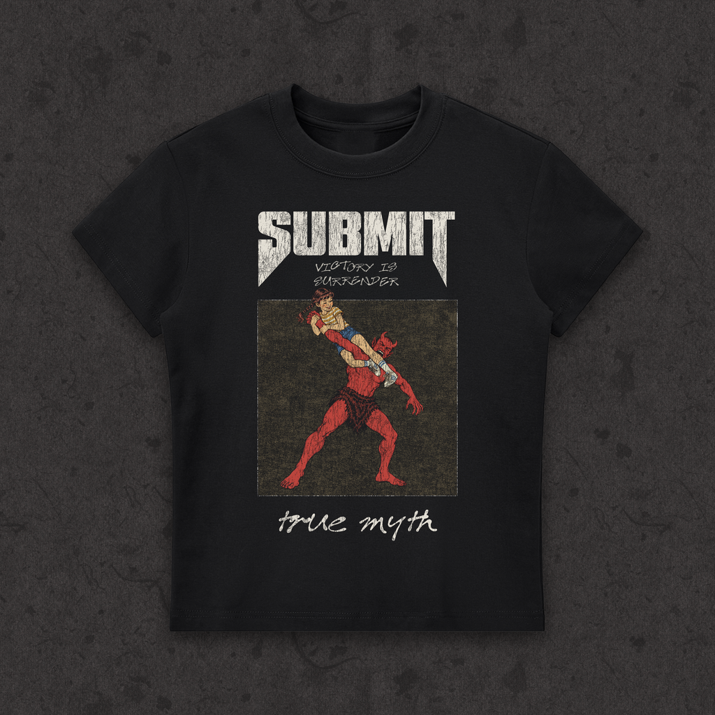 Ultra Slim Fit Body Con T-Shirt | Submit-Victory Is Surrender front
